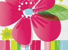 Striped Spring Flower Beverage Napkins - SKU:51461 - UPC:011179514618 - Party Expo
