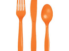 Sunkissed Orange Assorted Cutlery - SKU:317353- - UPC:039938327705 - Party Expo