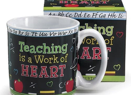 "Teaching Is a Work of Heart" Ceramic Mug - SKU:9712437 - UPC:098111873804 - Party Expo