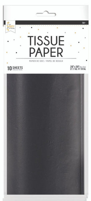 Tissue Paper - Black (1ct) - SKU:F96611 - UPC:749567966113 - Party Expo