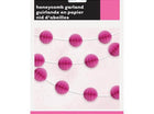 Tissue Paper Honeycomb Ball Garland Hot Pink 7ft. - SKU:63376 - UPC:011179633760 - Party Expo