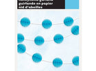 Tissue Paper Honeycomb Ball Garland Powder Blue 7ft. - SKU:63378 - UPC:011179633784 - Party Expo