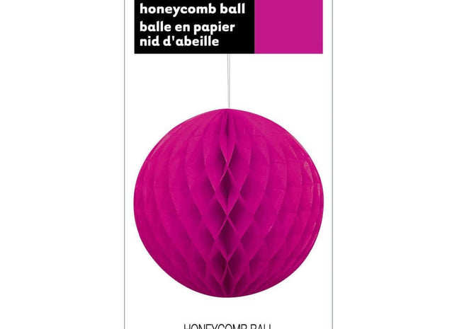 Tissue Paper Honeycomb Ball Neon Pink 8" - 1ct - SKU:63226 - UPC:011179632268 - Party Expo
