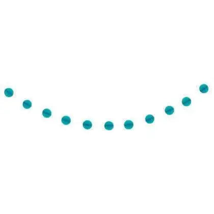 Tissue Paper Honeycomb Ball Teal Garland-7Ft - Party Expo
