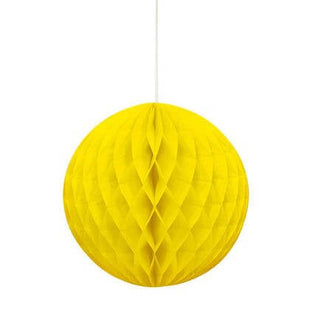 Tissue Paper Honeycomb Neon Yellow Ball 8" - 1ct. - SKU:63227 - UPC:011179632275 - Party Expo