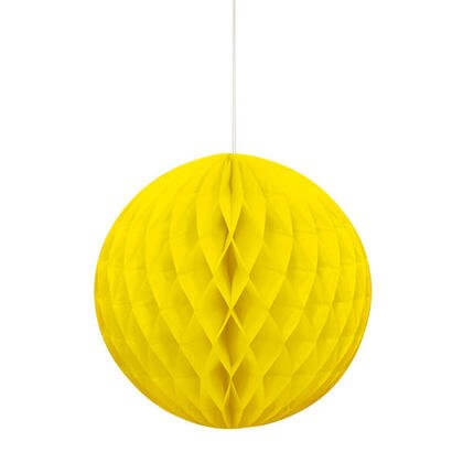 Tissue Paper Honeycomb Neon Yellow Ball 8" - 1ct. - SKU:63227 - UPC:011179632275 - Party Expo