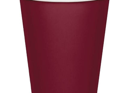 Touch of Color - 9oz Burgundy Paper Cups (8ct) - SKU:563122B - UPC:073525807102 - Party Expo