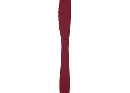 Touch of Color - Burgundy Plastic Knives - SKU:019922 - UPC:073525809656 - Party Expo