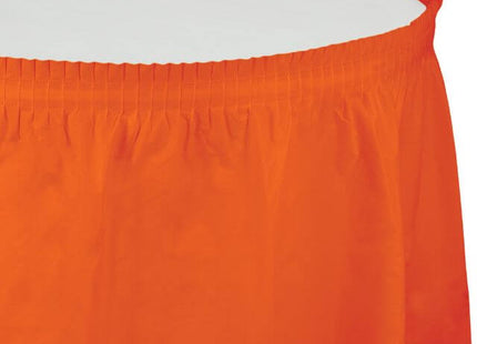 Touch of Color - Sunkissed Orange Plastic Table Skirt - SKU:10044 - UPC:073525026053 - Party Expo