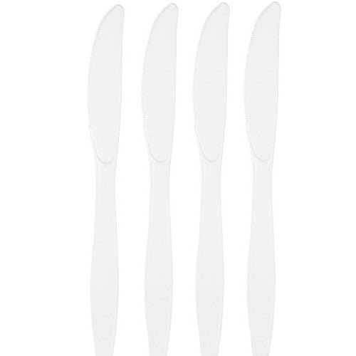 Touch of Color - White Plastic Knives - SKU:10570 - UPC:073525109312 - Party Expo