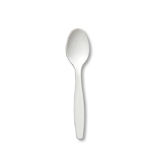 Touch of Color - White Plastic Spoons - SKU:10550 - UPC:073525109169 - Party Expo