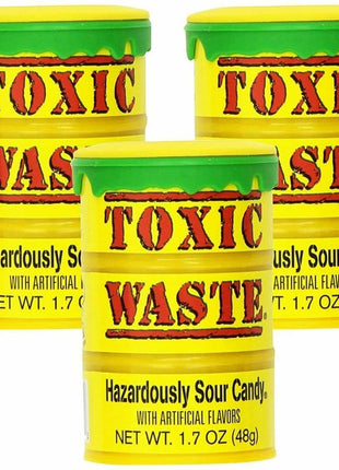 Toxic Waste Hazardously Sour Candy in Original Yellow Drum - SKU:CD87410 - UPC:898940001320 - Party Expo