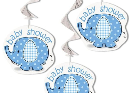 Umbrellaphants - 26" Baby Shower Blue Hanging Decorations - SKU:41712 - UPC:011179417124 - Party Expo