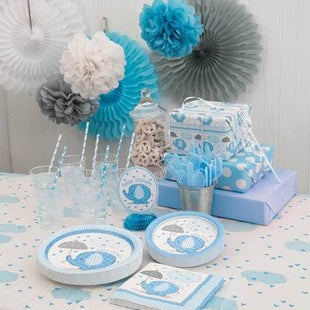 Umbrellaphants - Blue Beverage Napkins (16ct) - SKU:41691 - UPC:011179416912 - Party Expo