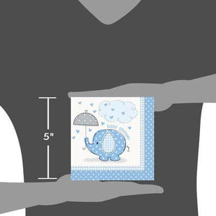 Umbrellaphants - Blue Beverage Napkins (16ct) - SKU:41691 - UPC:011179416912 - Party Expo