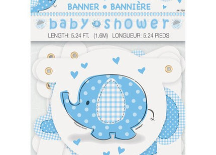 Umbrellaphants - Blue Elephant Baby Shower Banner - SKU:41709 - UPC:011179417094 - Party Expo