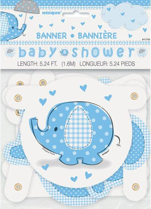 Umbrellaphants - Blue Elephant Baby Shower Banner - SKU:41709 - UPC:011179417094 - Party Expo