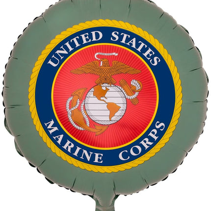 U.S. Marines - 18" Marine Seal Mylar Balloon - SKU:66735-3 - UPC:654082667356 - Party Expo