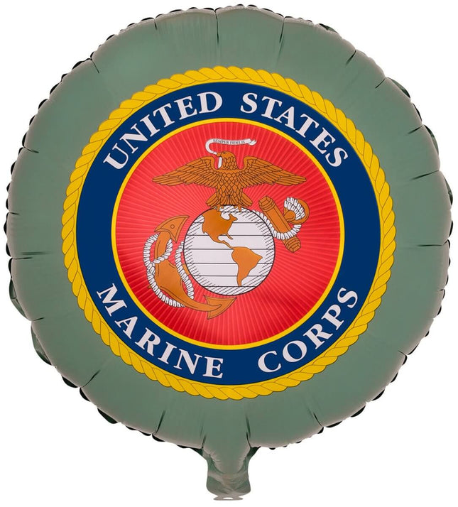 U.S. Marines - 18" Marine Seal Mylar Balloon - SKU:66735-3 - UPC:654082667356 - Party Expo