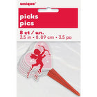 Valentines Day - Cupid Heart Plastic Cupcake Picks (8ct) - SKU:62634 - UPC:011179626342 - Party Expo