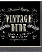 Vintage Dude - Lunch Napkins (16ct) - SKU:665567 - UPC:039938065928 - Party Expo