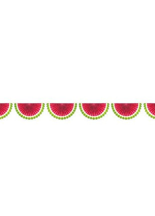 Watermelon Fan Bunting Garland - SKU:220352 - UPC:013051810702 - Party Expo