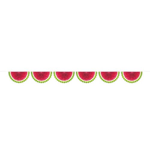 Watermelon Fan Bunting Garland - SKU:220352 - UPC:013051810702 - Party Expo