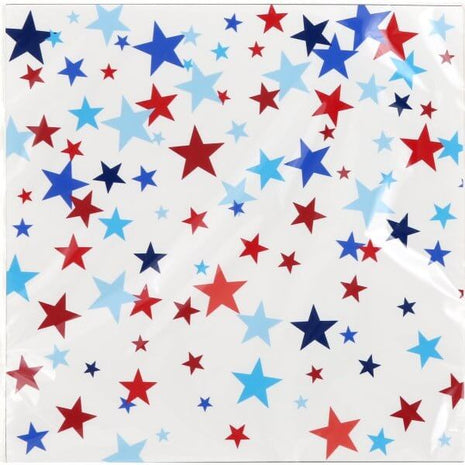 White Beverage Napkins with Stars (16ct) - SKU:573272- - UPC:092352206230 - Party Expo