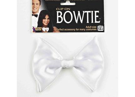 White Clip-on Bow Tie - SKU:67689 - UPC:721773676895 - Party Expo