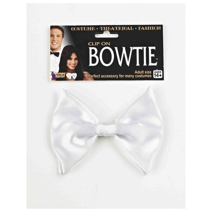 White Clip-on Bow Tie - SKU:67689 - UPC:721773676895 - Party Expo