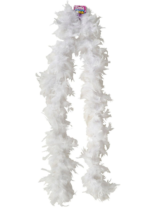 White Feather Boa - SKU:FB-BOAWH - UPC:097138629289 - Party Expo