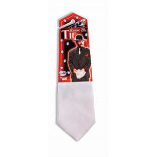 White Gangster Tie - SKU:61489 - UPC:721773614897 - Party Expo