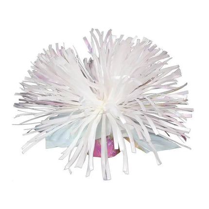 White Iridescent Pom Pom Weight - Party Expo