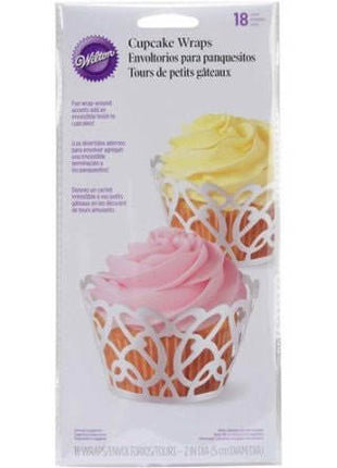 White Pearl Swirl Cupcake Wrap - SKU:CKDBWS - UPC:070896501820 - Party Expo