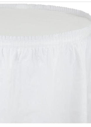 White Plastic Table Skirt - SKU:010047C - UPC:073525026084 - Party Expo