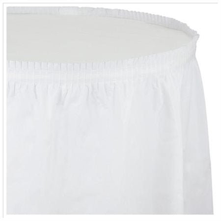 White Plastic Table Skirt - SKU:010047C - UPC:073525026084 - Party Expo