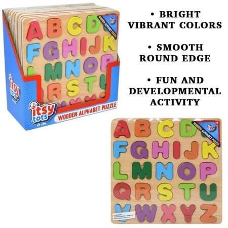 Wooden Alphabet Puzzle for Children - SKU:MA632A - UPC:678634865953 - Party Expo