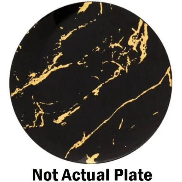 10.25" Black & Gold Marble Plates (20ct) Party Expo  