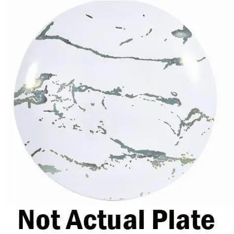 10.25" White & Silver Marble Plates (40ct) Party Expo  