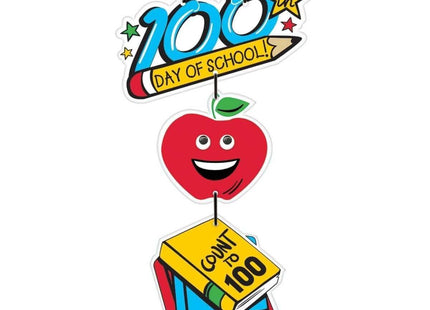 100th Day Of School MDF Hanging Sign - SKU:242081 - UPC:013051786090 - Party Expo