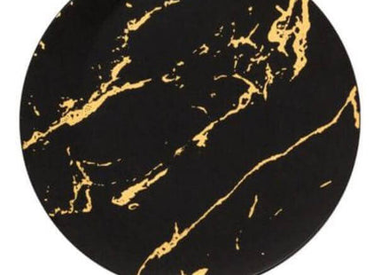 10.25" Black And Gold Marble Plates (20 Count) - SKU:15781 - UPC:655731157815 - Party Expo