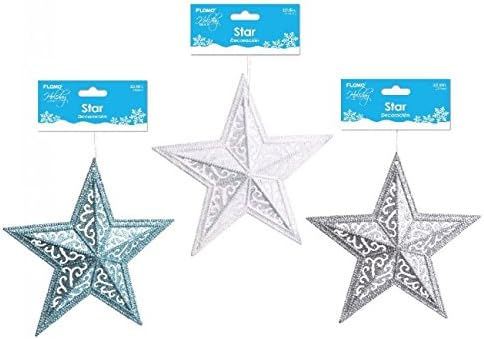 10.6" Large Christmas Glitter Star Decoration - SKU:XO3177 - UPC:677916863168 - Party Expo