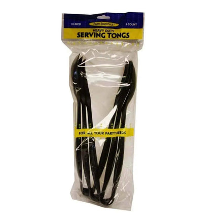 10" Heavy Duty Black Serving Tongs Party Expo  