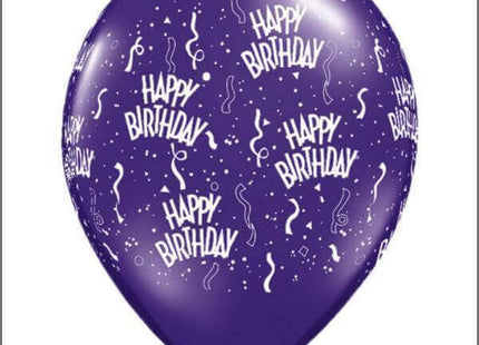 11" Happy Birthday Latex Balloons - Purple - SKU:64487 - UPC:071444123419 - Party Expo
