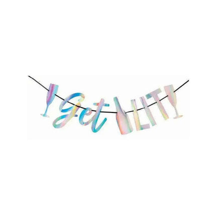 11" Get Lit Iridescent Banner Party Expo  