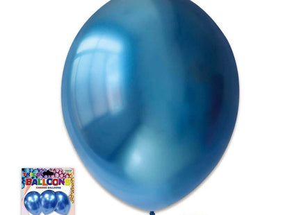 12" Chrome Royal Blue Latex - 4 count - SKU:BP2402 Chrome Royal Blue - UPC:810057952890 - Party Expo