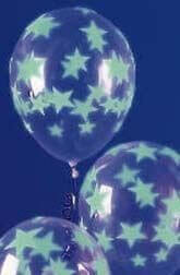 12" Clear Glow in the Dark Latex Balloons (4ct) - SKU:64359 - UPC:071444643597 - Party Expo