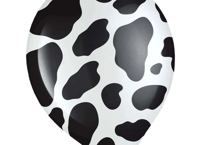 12" Cow Print Latex Balloons (6ct) - SKU:110420 - UPC:013051784355 - Party Expo