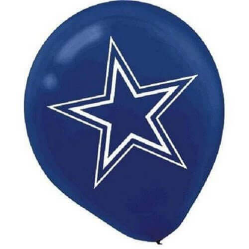 12" Dallas Cowboys Latex Balloons - SKU:112332 - UPC:013051413811 - Party Expo