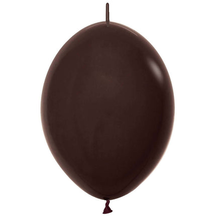 12" Deluxe Chocolate Brown Link-O- Loon Balloons (50ct) - SKU:B5-4075 - UPC:030625540759 - Party Expo